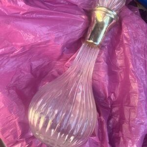 vintage glass decanter with silver-plated neck